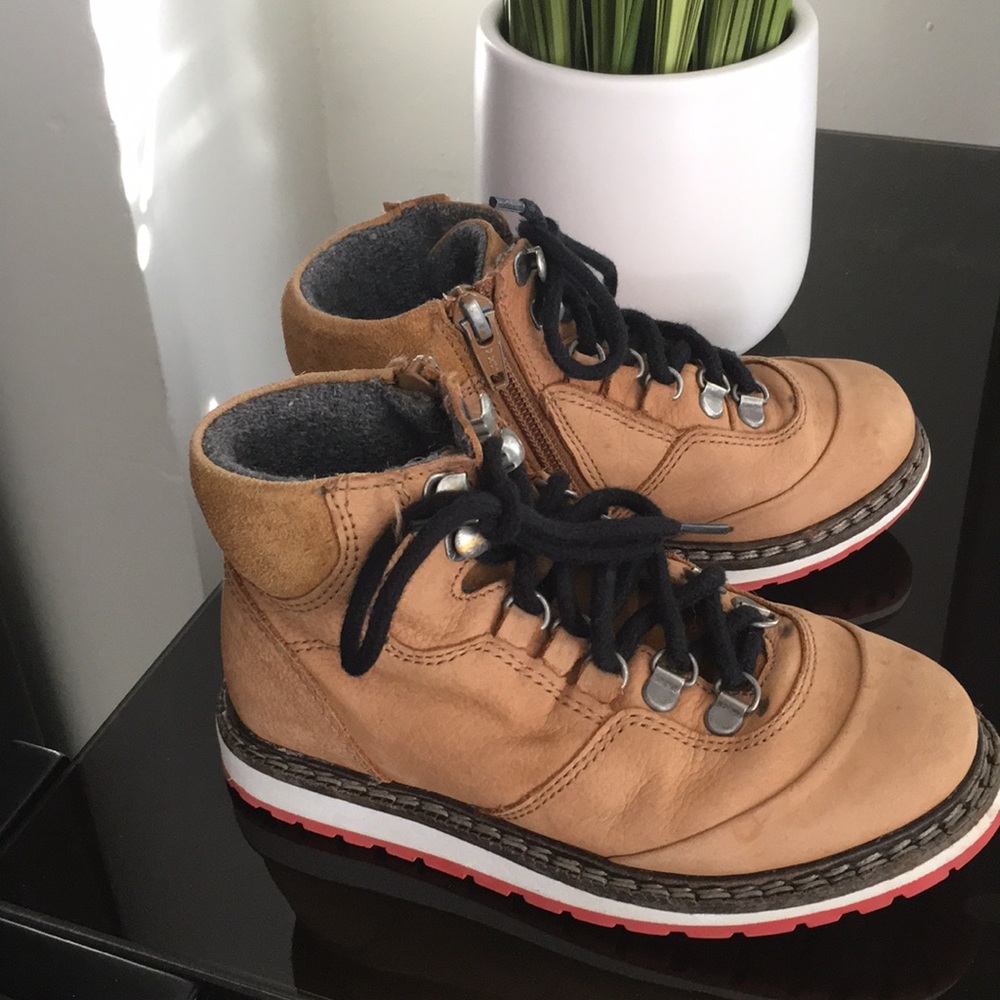 Zara Boys Leather Mountain Ankle Boots